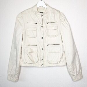 GAP Fleece Lined Bomber Utility Cream Jacket M